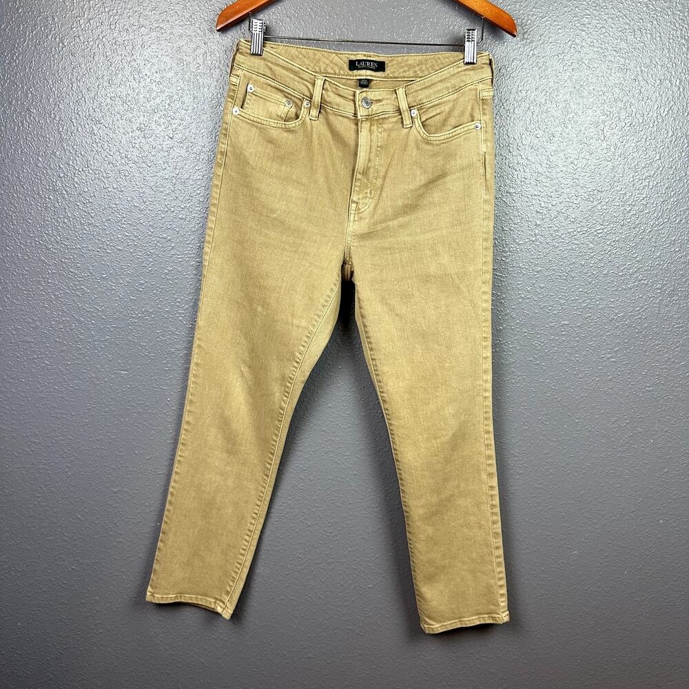Lauren Ralph Lauren Womens size 8 Biege Straight Leg Stretch Jeans